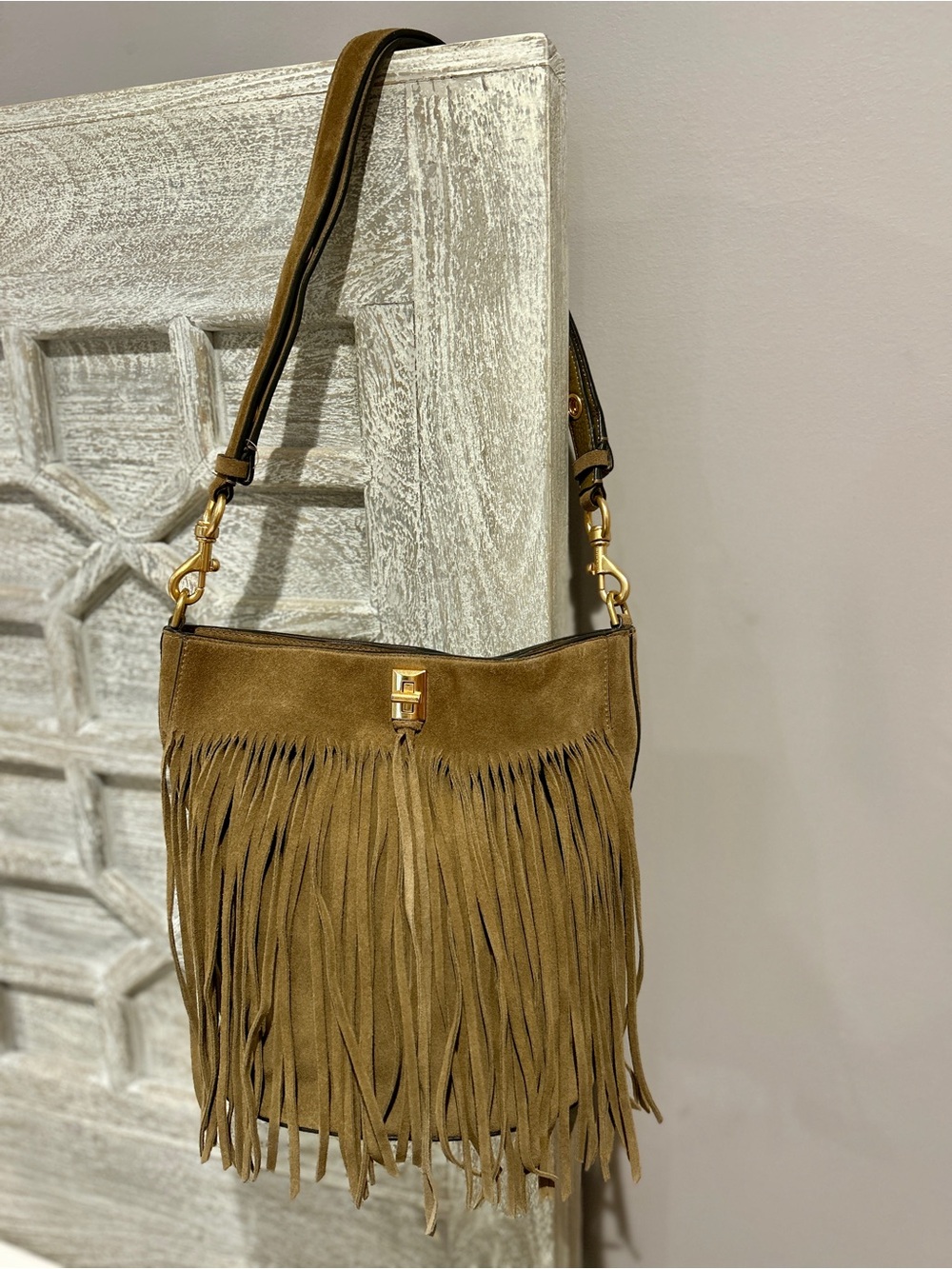 Rebecca Minkoff Darren Suede Fringe Bucket Bag - Like New!